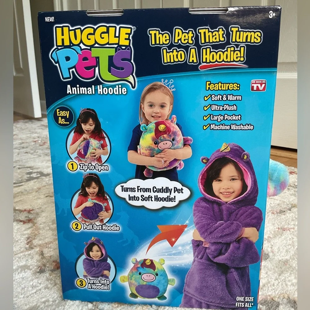 As Seen On TV Huggle Pets Magical Unicorn Hoodie - Multicolor - Picture 2 of 6